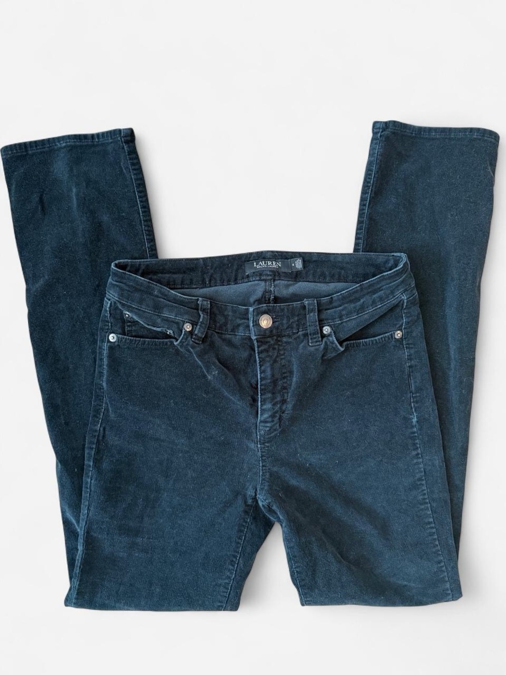 Ralph Lauren Women's Dark Navy Skinny Corduroy Jeans